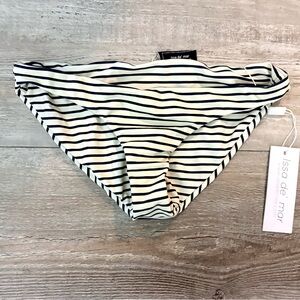 Issa de’ mar Maya Bikini Bottom NWT Cream Black Stripe Full Coverage Small